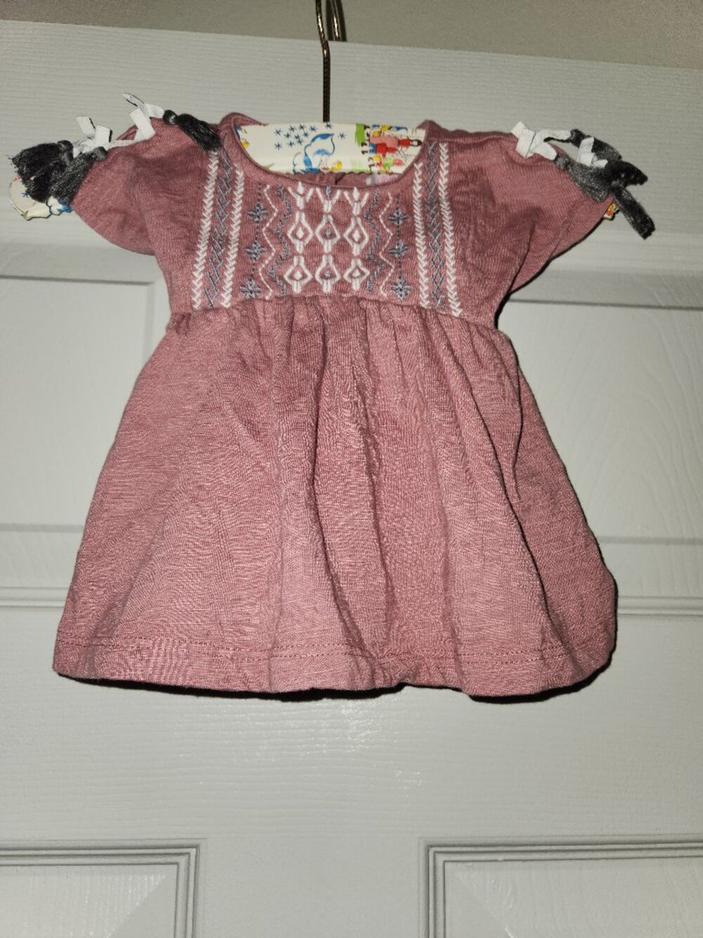 Tommy Bahama Baby Girls Pink Embroidered Dress Size 3-6M Boho Style